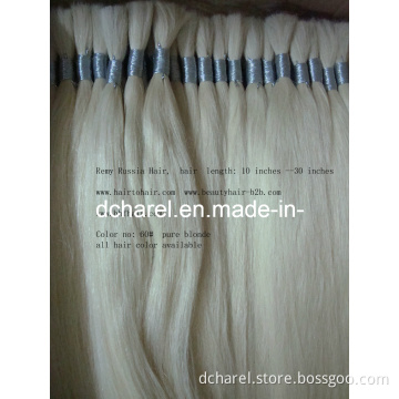 Pure Blonde Remy Hair Bulk, Hair Weft